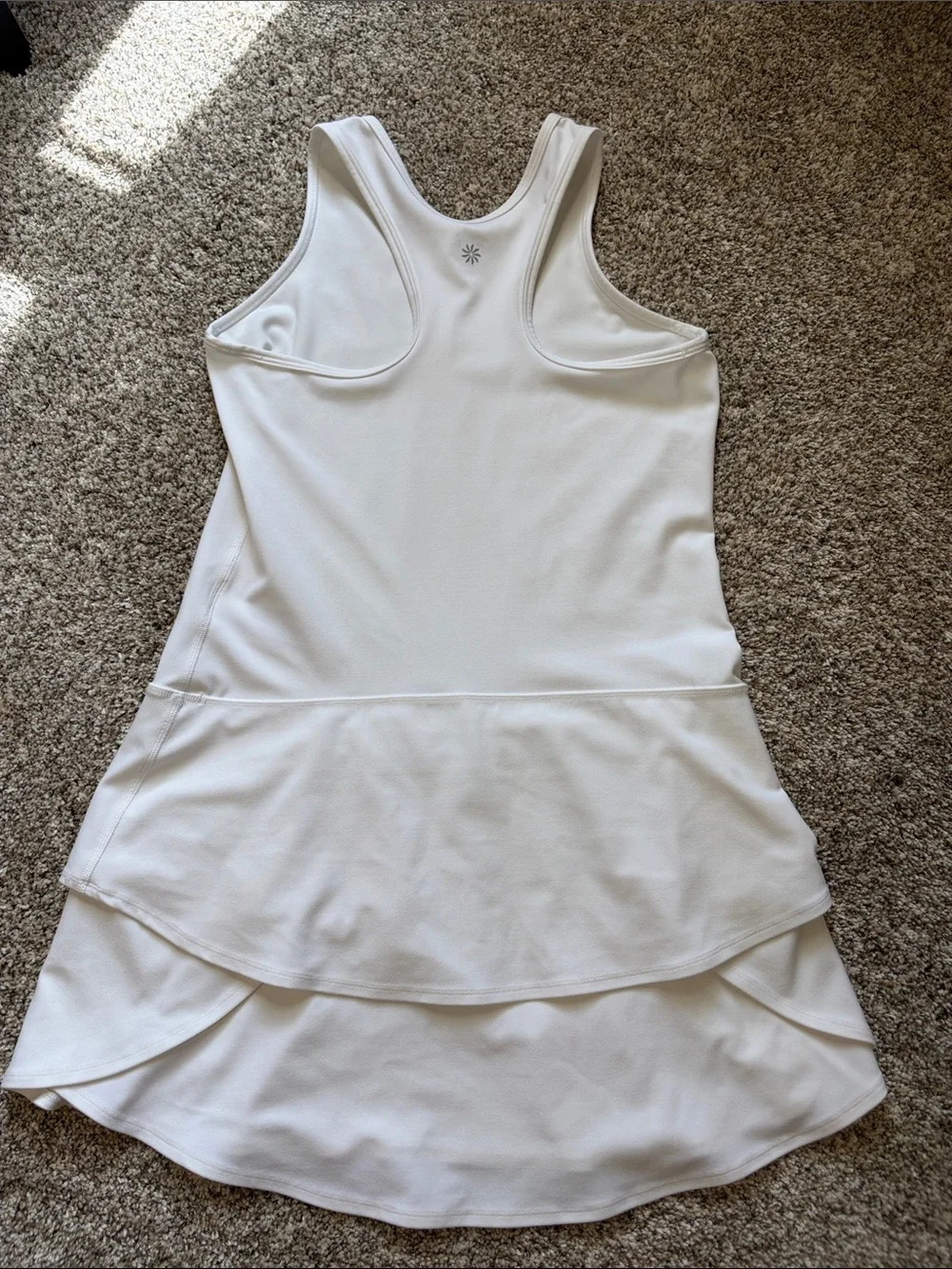 Athleta Girl White Racerback Zip-Front Tiered Tennis Dress